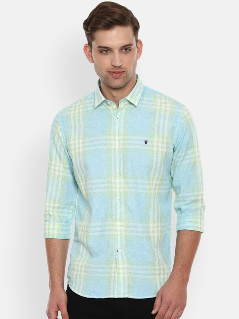 

Louis Philippe Sport Men Blue & Green Slim Fit Checked Casual Shirt