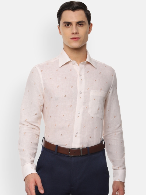 

Louis Philippe Men Beige Classic Regular Fit Printed Formal Shirt