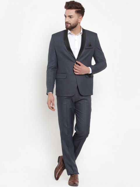 

KLOTTHE Men Blue Solid Slim-Fit Tuxedo Party Suit