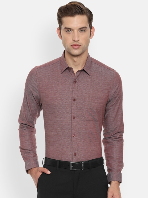 

Louis Philippe Men Maroon Classic Slim Fit Self Design Formal Shirt