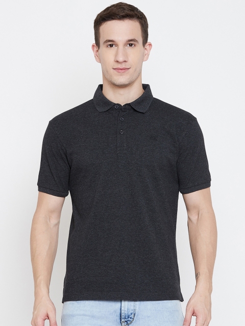 

HARBORNBAY Men Black Solid Polo Collar T-shirt