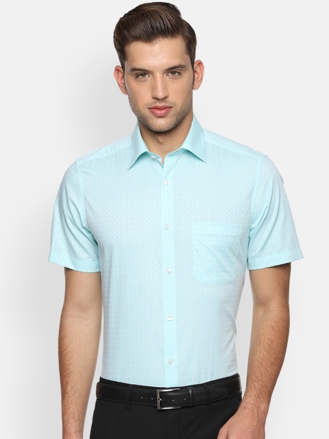 

Louis Philippe Men Blue Regular Fit Self Design Formal Shirt