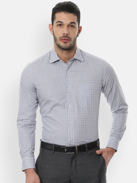 

Louis Philippe Men White & Black Classic Regular Fit Checked Formal Shirt