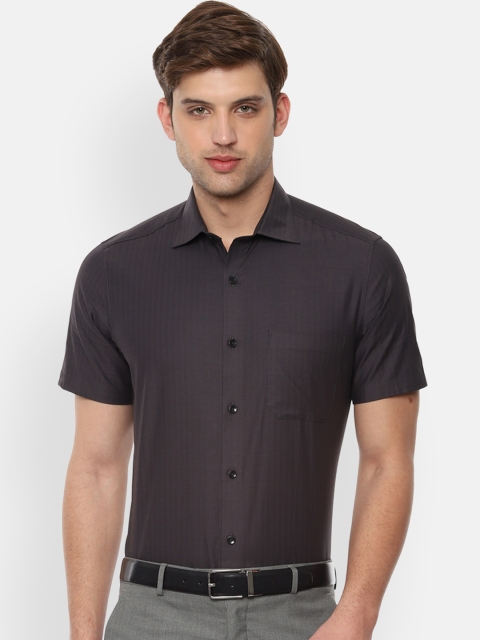 

Louis Philippe Men Grey Classic Regular Fit Striped Formal Shirt