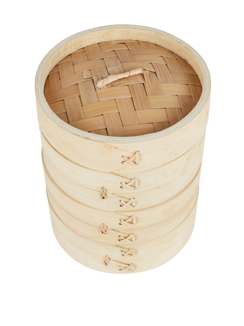 

SONG BIRD Brown Triple Tier Small Steam Bamboo Basket