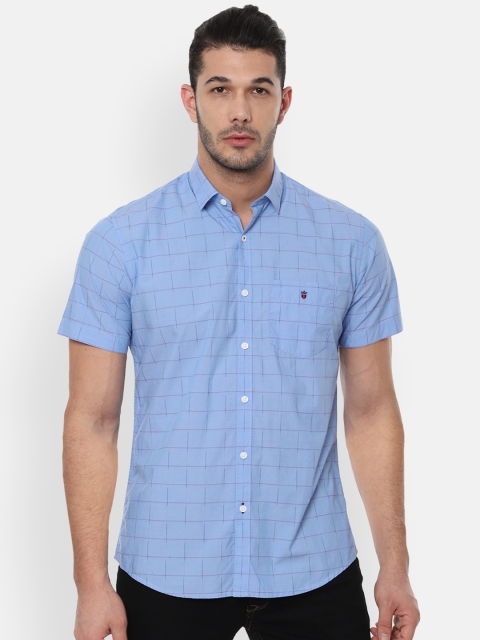 

Louis Philippe Sport Men Blue Slim Fit Checked Casual Shirt
