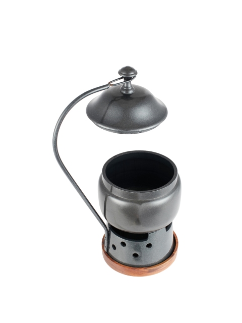 

SONG BIRD Black & Brown Solid Fondue Pot With Hanging Lid, Grey