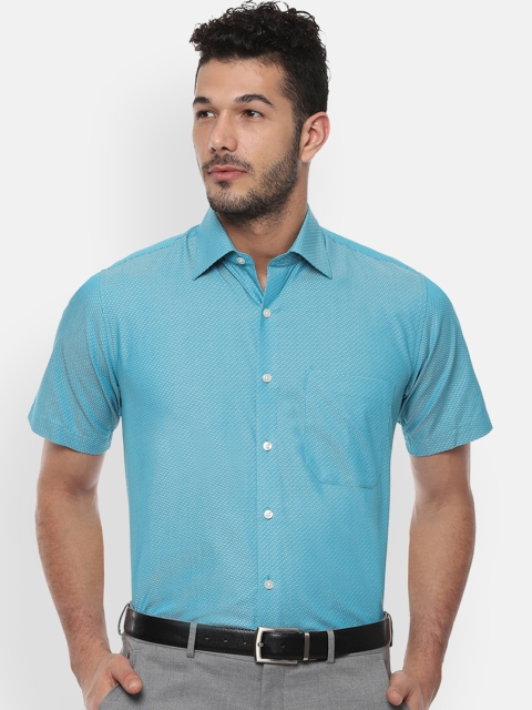 

Louis Philippe Men Blue Classic Regular Fit Self Design Formal Shirt