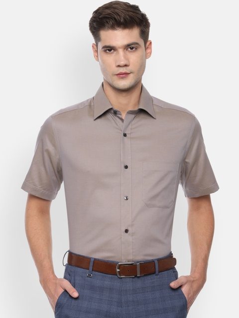 

Louis Philippe Men Taupe Classic Regular Fit Solid Formal Shirt