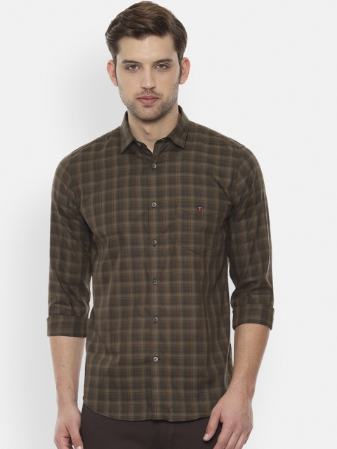 

Louis Philippe Sport Men Brown & Red Slim Fit Checked Casual Shirt