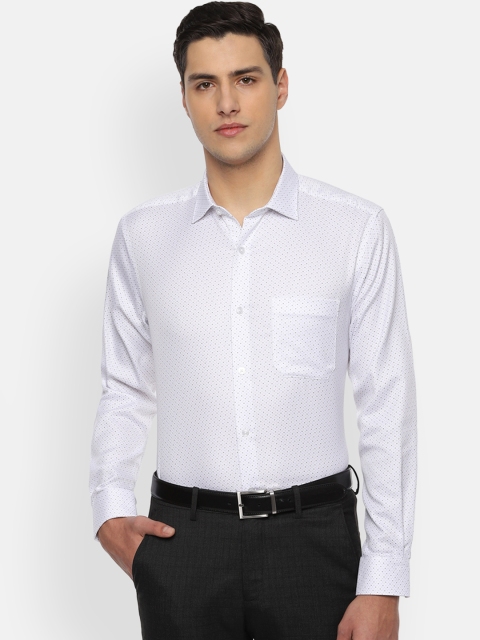 

Louis Philippe Men White Classic Slim Fit Printed Formal Shirt