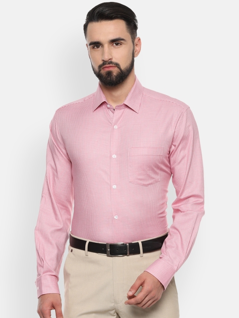 

Louis Philippe Men Pink Classic Slim Fit Self Design Formal Shirt