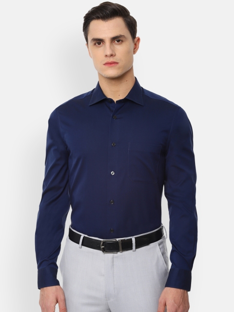 

Louis Philippe Men Navy Blue Classic Regular Fit Solid Formal Shirt