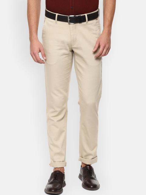 

Louis Philippe Sport Men Beige Slim Fit Self Design Regular Trousers