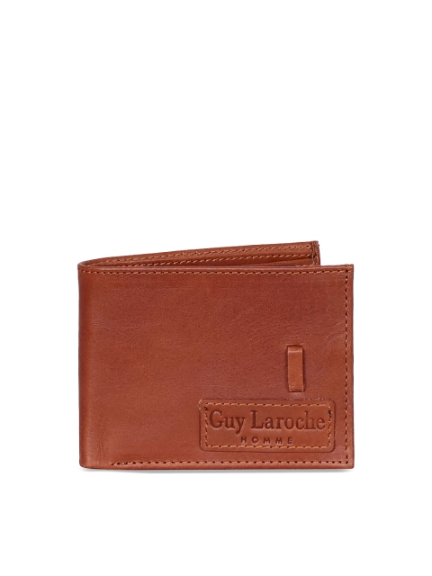 

Justanned Men Tan-Brown Solid Two Fold Wallet