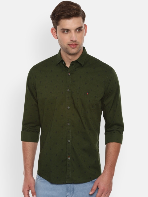 

Louis Philippe Sport Men Olive Green Slim Fit Printed Casual Shirt