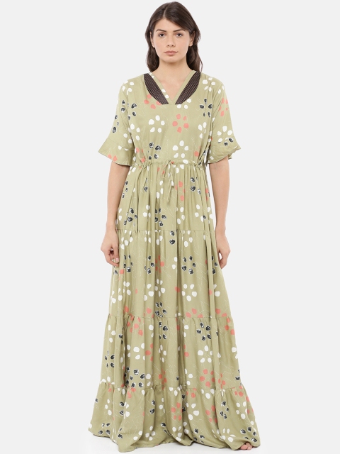 

GOLDSTROMS Green & White Floral Print Nightdress