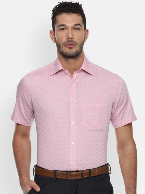 

Louis Philippe Men Pink & Black Classic Fit Ditsy Print Formal Shirt