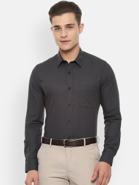 

Louis Philippe Men Grey Classic Slim Fit Checked Formal Shirt