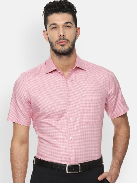 

Louis Philippe Men Pink Classic Regular Fit Checked Formal Shirt