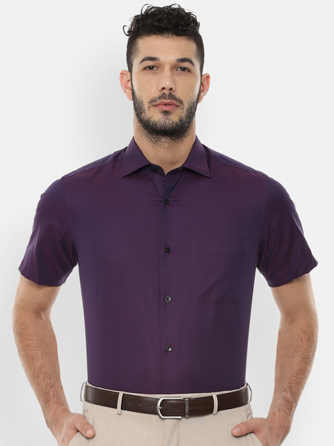

Louis Philippe Men Purple Regular Fit Self Design Formal Shirt