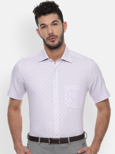 

Louis Philippe Men Purple Classic Fit Printed Formal Shirt