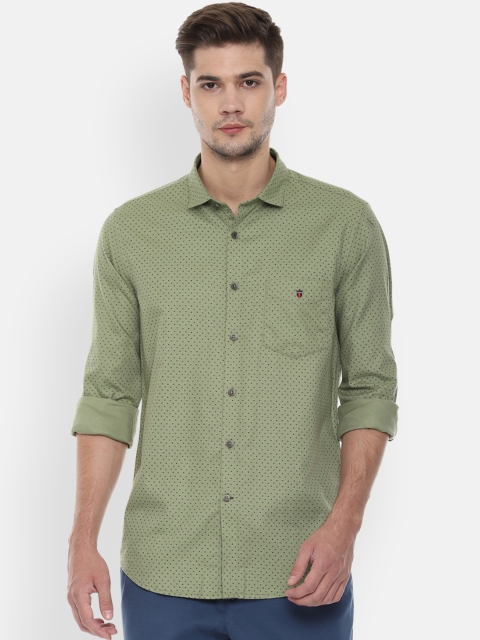 

Louis Philippe Sport Men Olive Green Slim Fit Printed Casual Shirt