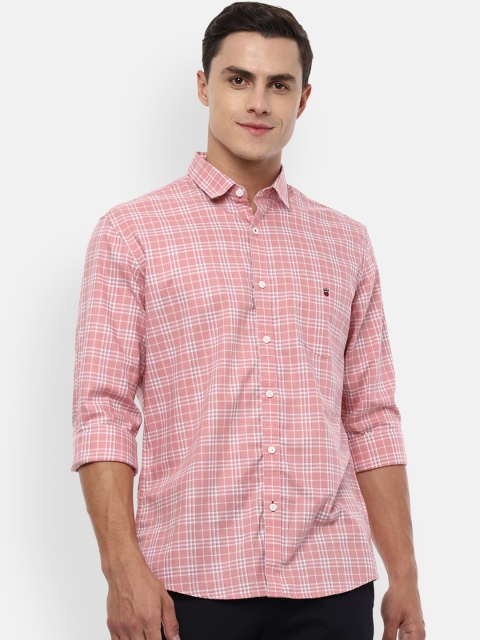 

Louis Philippe Sport Men Pink & White Slim Fit Checked Casual Shirt
