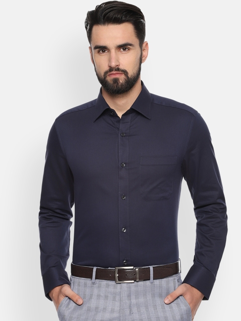 

Louis Philippe Men Navy Blue Classic Regular Fit Solid Formal Shirt