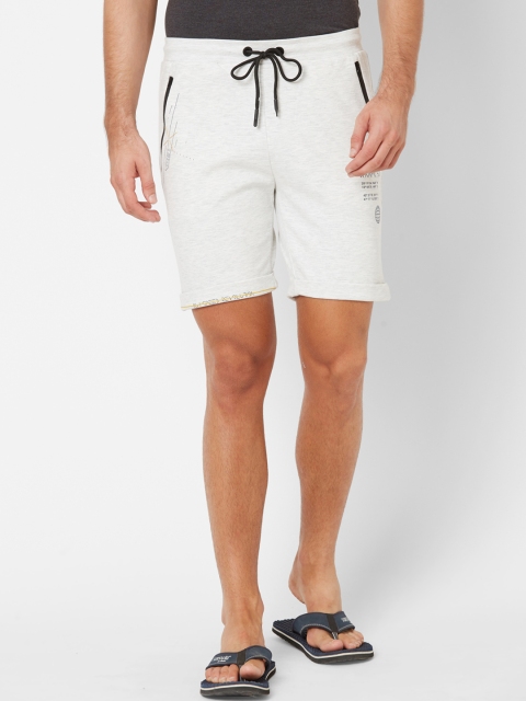 

Sweet Dreams Men Grey Melange Printed Lounge Shorts
