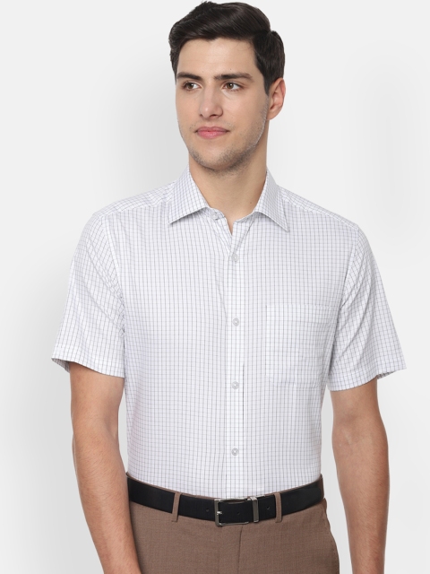 

Louis Philippe Men White & Black Regular Fit Checked Formal Shirt