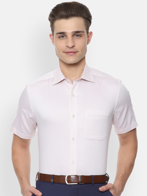 

Louis Philippe Men Pink Classic Regular Fit Self Design Formal Shirt