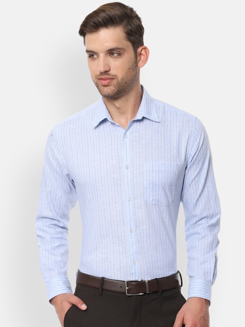 

Louis Philippe Men Blue Slim Fit Striped Formal Shirt