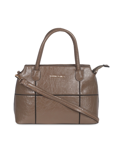 

David Jones Taupe Textured Handheld Bag