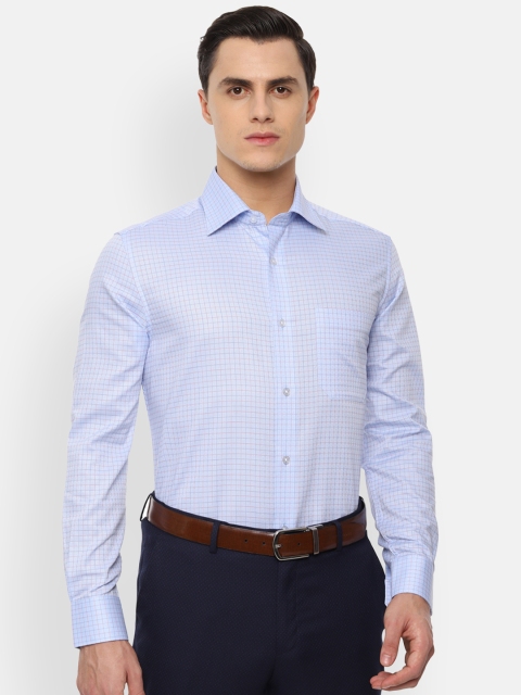 

Louis Philippe Men Blue Classic Regular Fit Checked Formal Shirt