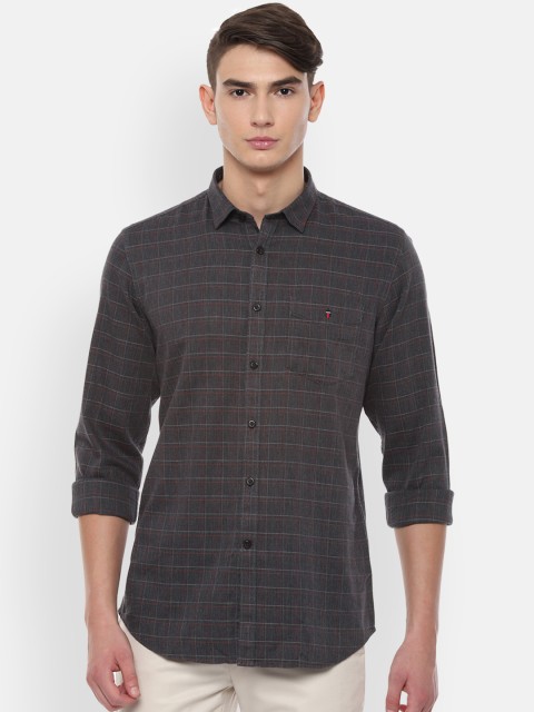 

Louis Philippe Sport Men Grey & Red Slim Fit Checked Casual Shirt