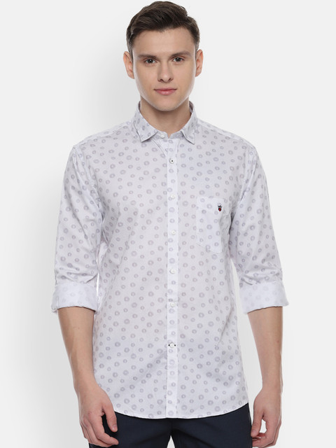 

Louis Philippe Sport Men White Slim Fit Printed Casual Shirt