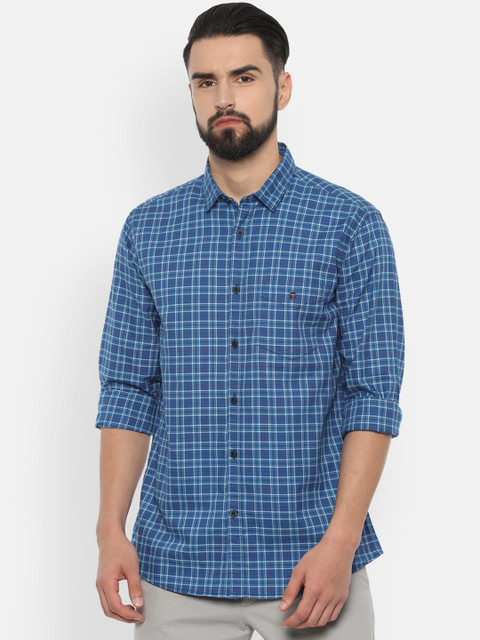 

Louis Philippe Sport Men Blue Slim Fit Checked Casual Shirt