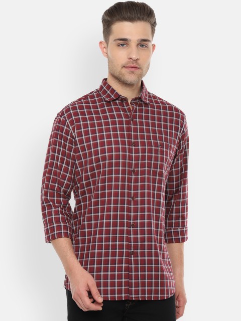 

Louis Philippe Sport Men Maroon & White Slim Fit Checked Casual Shirt