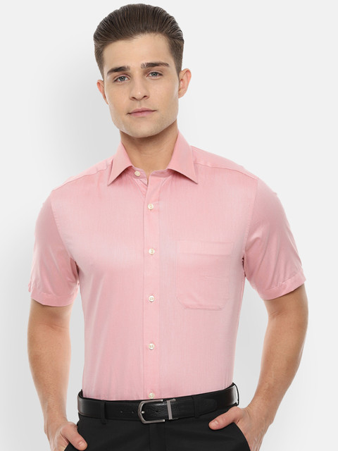 

Louis Philippe Men Pink Classic Regular Fit Solid Formal Shirt