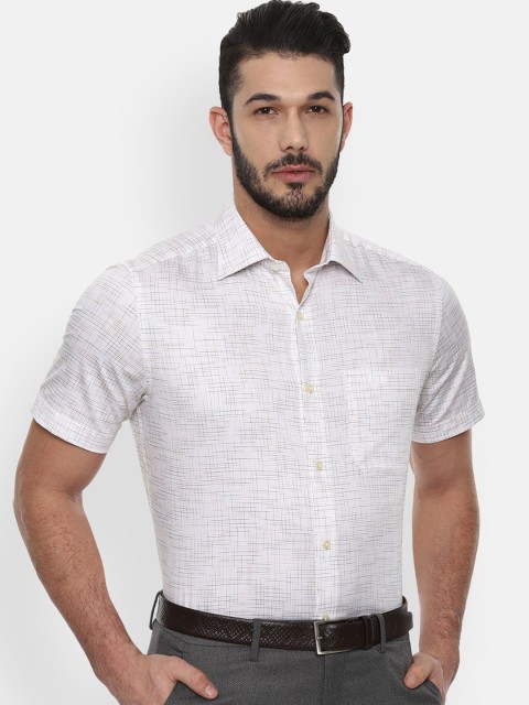 

Louis Philippe Men White Classic Regular Fit Checked Formal Shirt