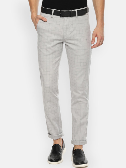 

Louis Philippe Sport Men Grey Slim Fit Checked Regular Trousers