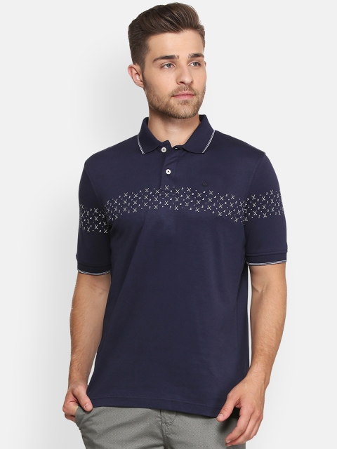 

Louis Philippe Men Blue Solid Polo Collar T-shirt