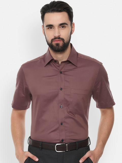 

Louis Philippe Men Brown Classic Regular Fit Solid Formal Shirt