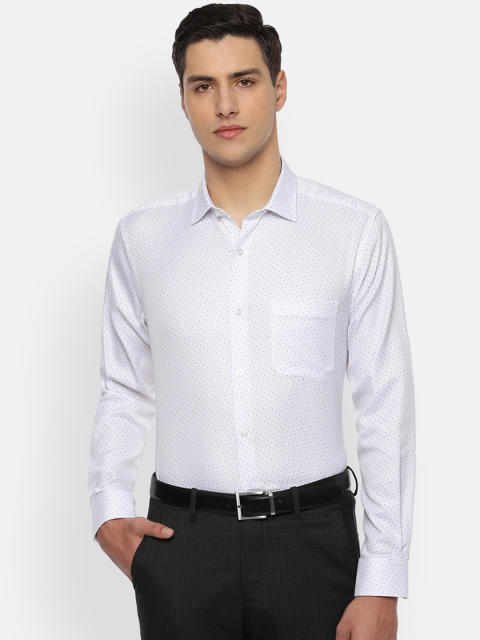 

Louis Philippe Men White Classic Slim Fit Printed Formal Shirt