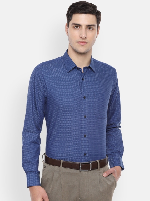 

Louis Philippe Men Blue Classic Slim Fit Self Design Formal Shirt