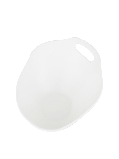 

SONG BIRD White Solid Small Ceramic Salad Bowl With Handle