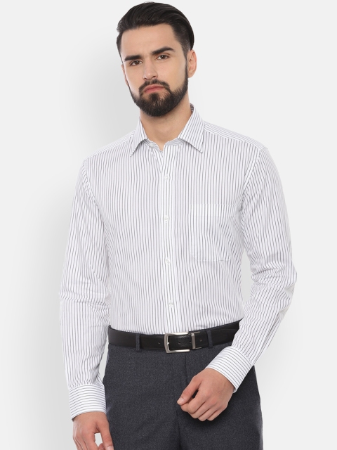 

Louis Philippe Men White & Black Regular Fit Striped Formal Shirt