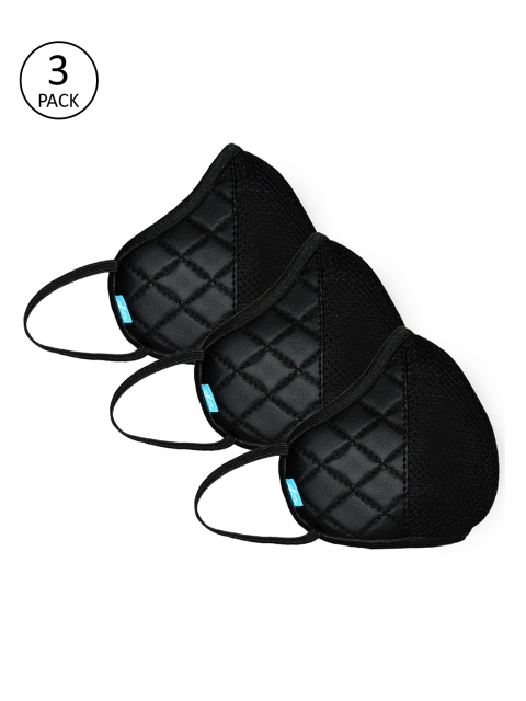 

F Gear Unisex 3 Pcs 7-Ply Luxur L F95 ISO CE SITRA Lab Certified Outdoor Masks, Black