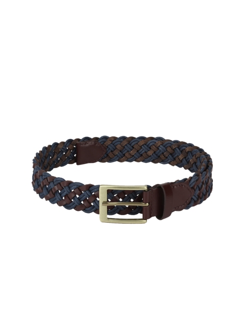 

Red Tape Men Brown & Navy Blue Braided Leather Belt